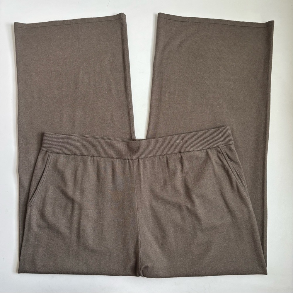 Haven Well Within Relaxed Jersey Wide Leg Pants in Slate Brown Size XXL